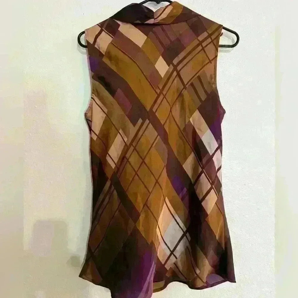 Nine West Sleeveless Argyle Blouse - Picture 2 of 3